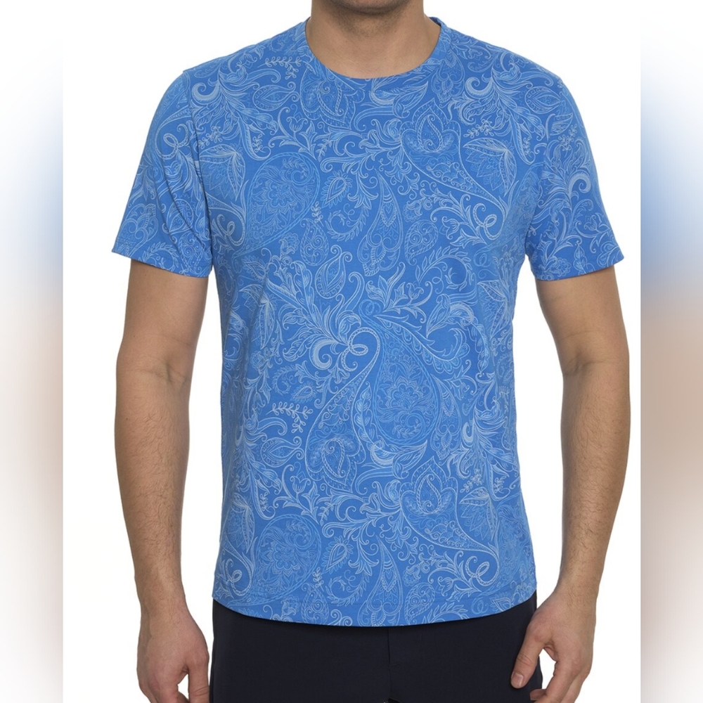 Robert Graham Swanson Periwinkle Crewneck Tee. XL
